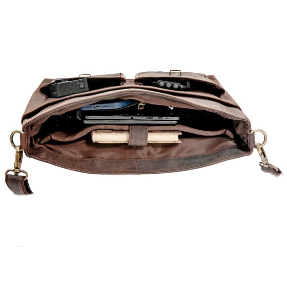 Artizanni Briefcase Duffel Bag, 15''  Laptop Shoulder Bag/ Satchel Bag Messenger - Picture 4 of 4